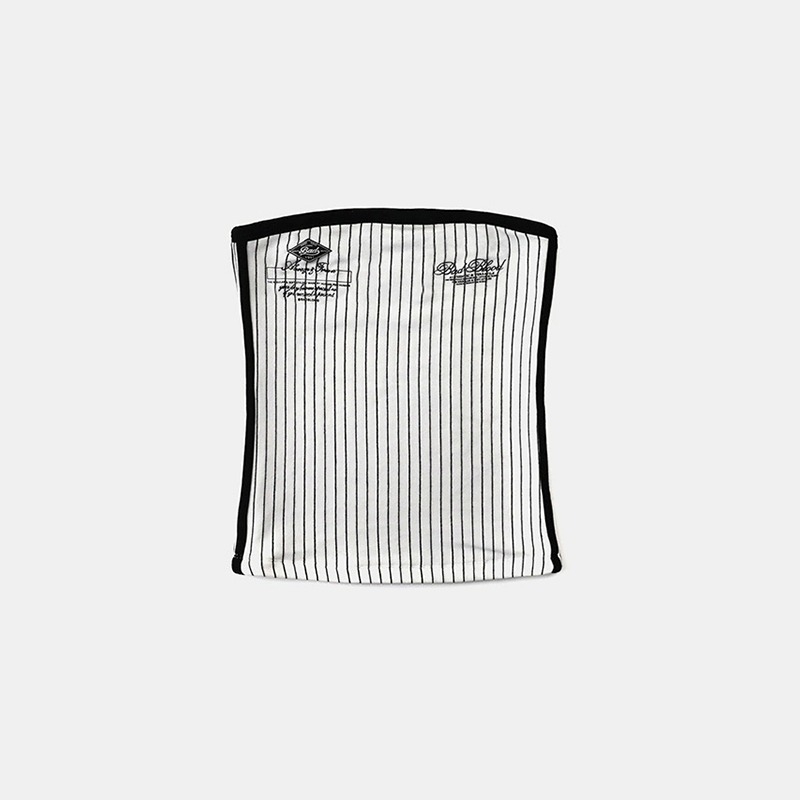Pamučni tube top, uski kroj, bez naramenica, tekstni print