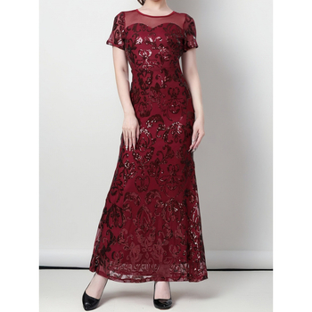Vječernja haljina s glitterom u europsko-američkom retro stilu 1920-ih, elegantan okrugli izrez (Chenille tkanina; Spandex; Spandex; Super uski kroj; Proljeće 2025)