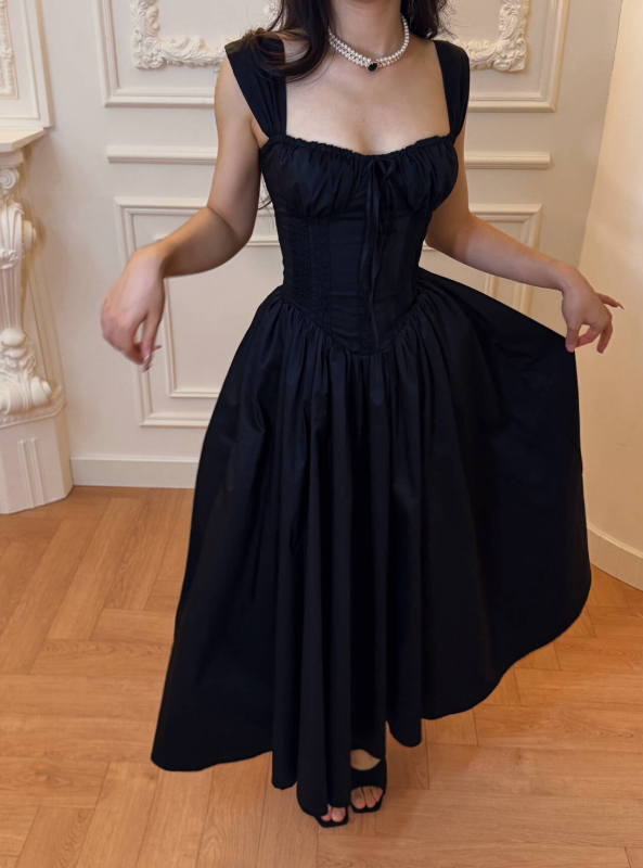 Μακριά φόρεμα χωρίς μανίκια με τιράντες, ψηλή μέση, patchwork σχέδιο, φερμουάρ