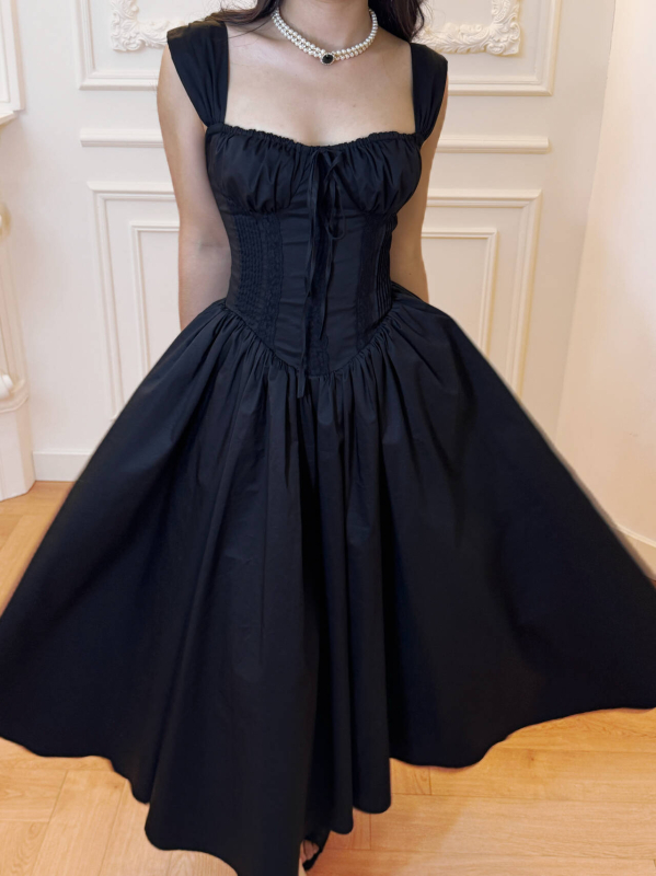 Μακριά φόρεμα χωρίς μανίκια με τιράντες, ψηλή μέση, patchwork σχέδιο, φερμουάρ