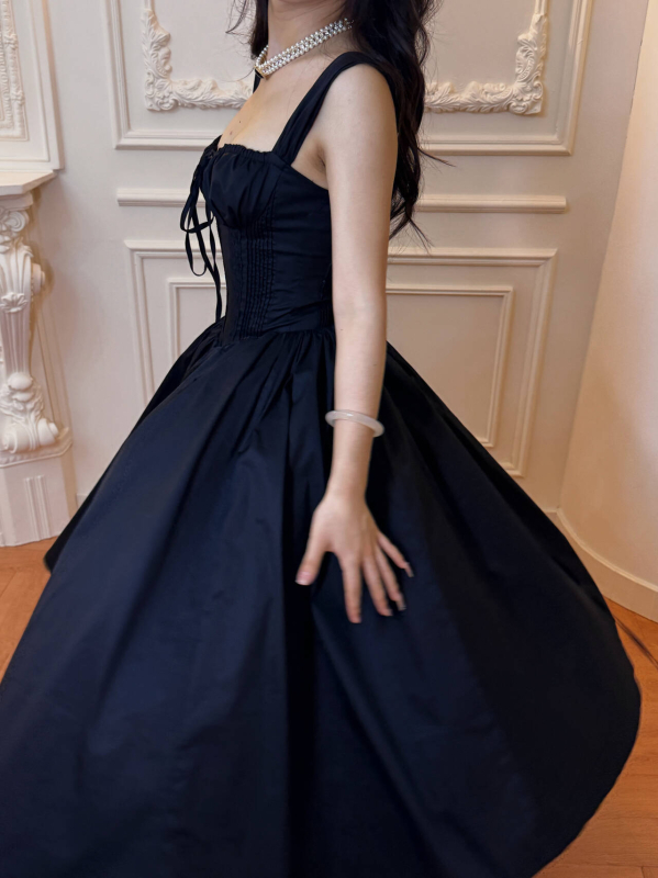 Μακριά φόρεμα χωρίς μανίκια με τιράντες, ψηλή μέση, patchwork σχέδιο, φερμουάρ