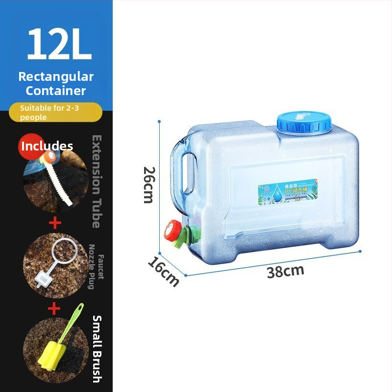 Ārējais ūdens uzglabāšanas tvertnes ar krānu, PU materiāls, liela ietilpība, piemērots kempingam un ikdienas lietošanai