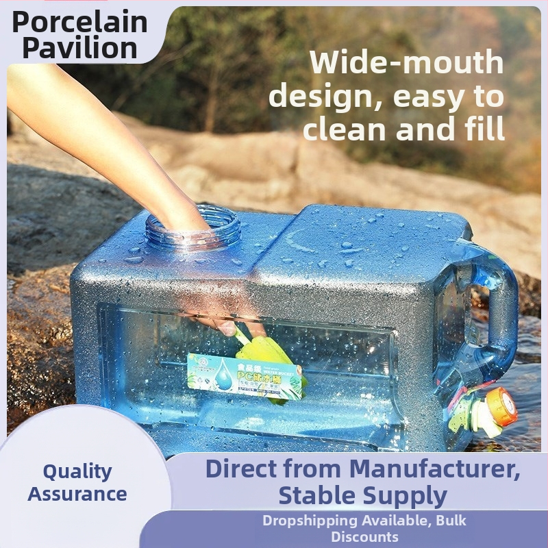 Ārējais ūdens uzglabāšanas kannas ar krānu, PU materiāls, mini izmērs, ciets korpuss, ziemas 2023 izlaidums, iekšējā dokumentu nodalījums