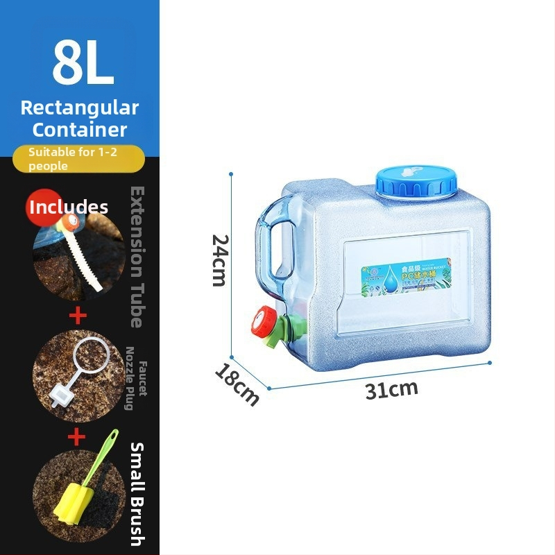 Ārējais ūdens uzglabāšanas kannas ar krānu, PU materiāls, mini izmērs, ciets korpuss, ziemas 2023 izlaidums, iekšējā dokumentu nodalījums