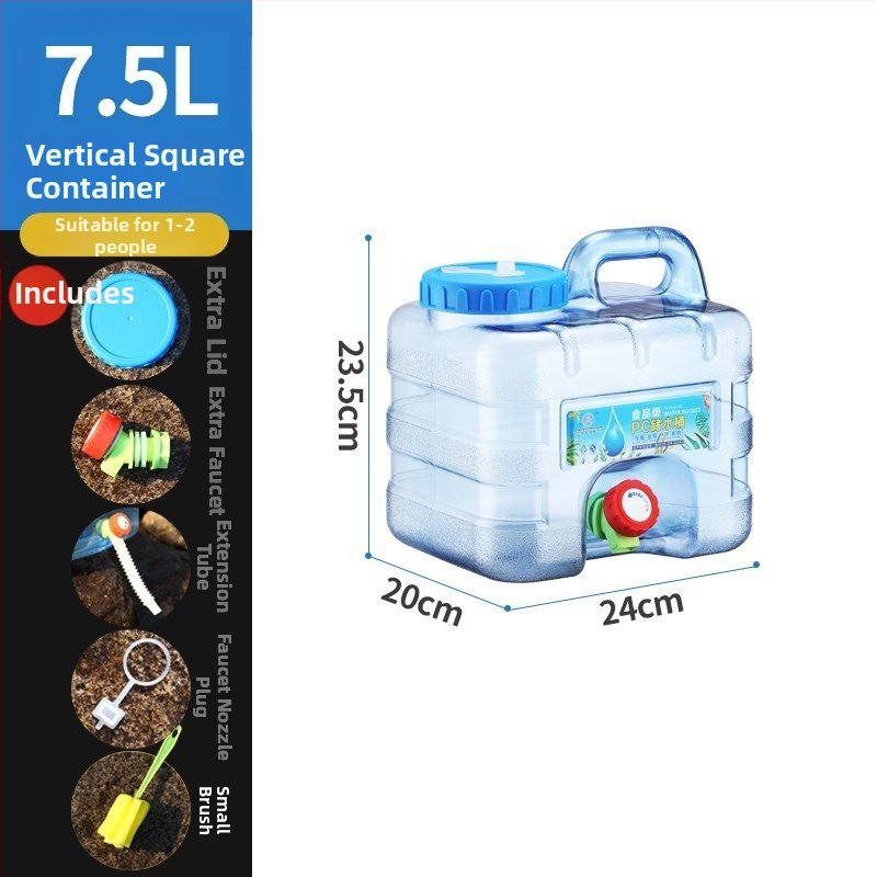 Ārējā ūdens uzglabāšanas kanna ar krānu, lielas ietilpības tīra ūdens tvertnes kemperiem (PU; ciets korpuss; iekšējā konstrukcija: dokumentu soma; unisex stils; Ziemas 2023 izlaidums)