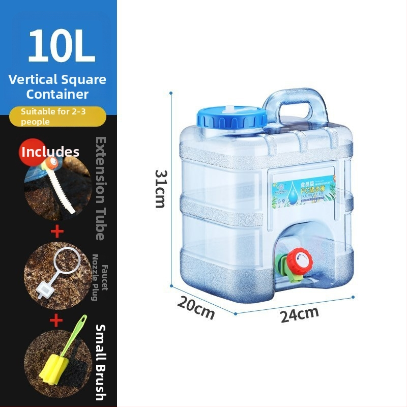 Ārējā ūdens uzglabāšanas kanna ar krānu, lielas ietilpības tīra ūdens tvertnes kemperiem (PU; ciets korpuss; iekšējā konstrukcija: dokumentu soma; unisex stils; Ziemas 2023 izlaidums)