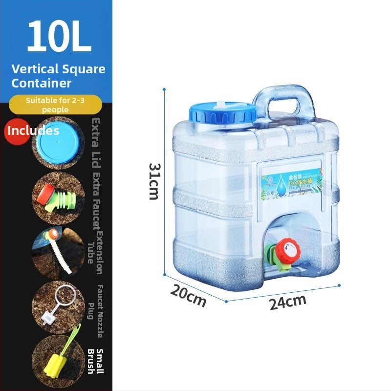 Ārējā ūdens uzglabāšanas kanna ar krānu, lielas ietilpības tīra ūdens tvertnes kemperiem (PU; ciets korpuss; iekšējā konstrukcija: dokumentu soma; unisex stils; Ziemas 2023 izlaidums)