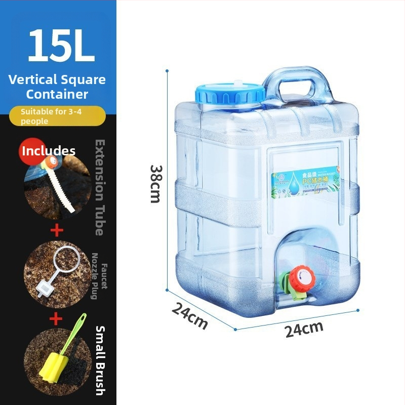 Ārējā ūdens uzglabāšanas kanna ar krānu, lielas ietilpības tīra ūdens tvertnes kemperiem (PU; ciets korpuss; iekšējā konstrukcija: dokumentu soma; unisex stils; Ziemas 2023 izlaidums)