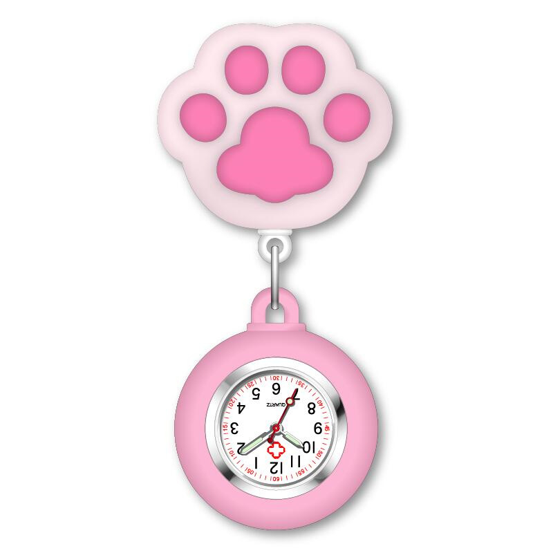 Sestre sat s dizajnom mačje šape; prilagodljivo obrada i tiskano logo; kvarcni mehanizam, kućište od cinkovog legura, okrugli brojčanik