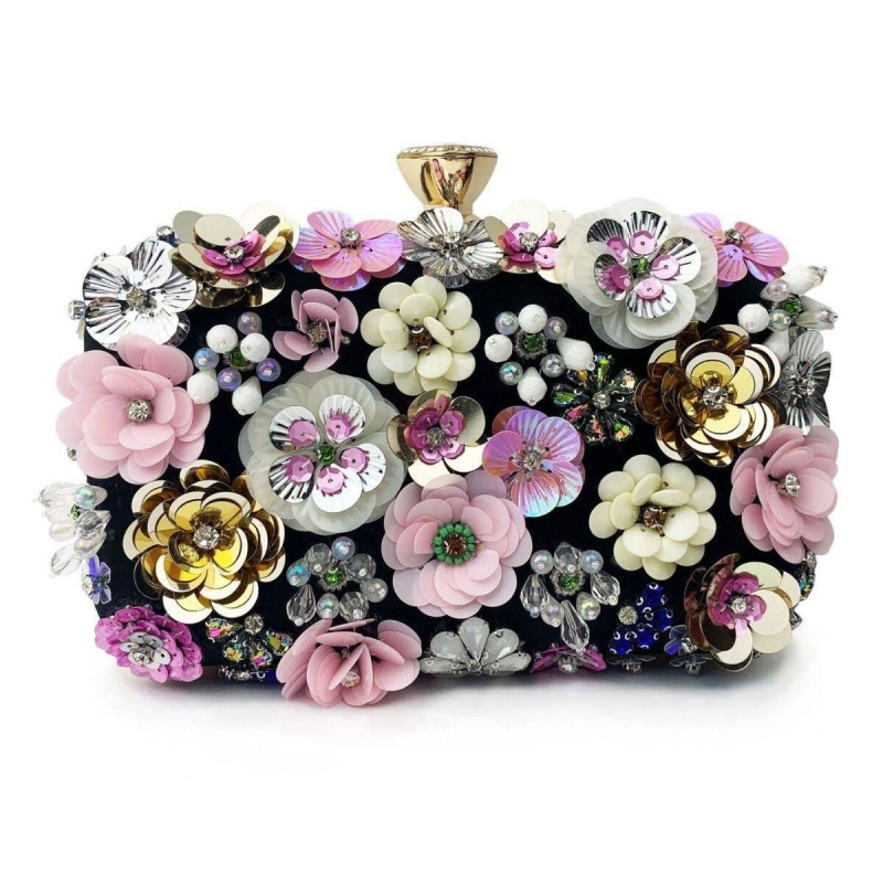 Banketu clutch soma, poliesters, maza kvadrātforma, iekšējā kabata mobilajam telefonam, aizslēdzama aizdare