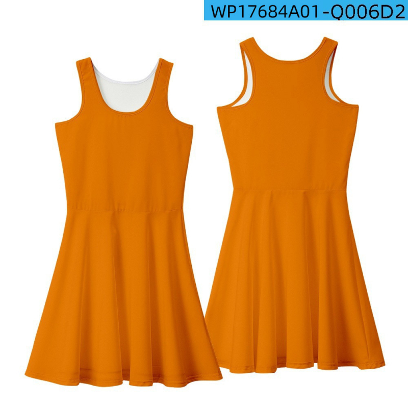 Bugesezhiyu ruha és rövid ujjú top készlet (Poliészter; Egységes minta; Hercegnő-stílus; A-vonalú szoknya; Mini hossz)