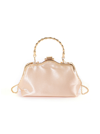 Sievietes vakara soma ar pērļu šuvumiem, horizontāla kvadrātforma, poliesters, iekšējā telefona kabata, aizvērums ar slēdzi, literārais ķīniešu stils