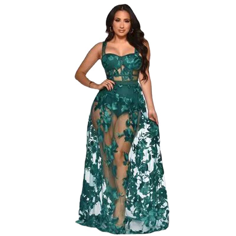 Безръкав рокля с презрамки и принт, U-образна яка, дължина миди, полиестерна тъкан