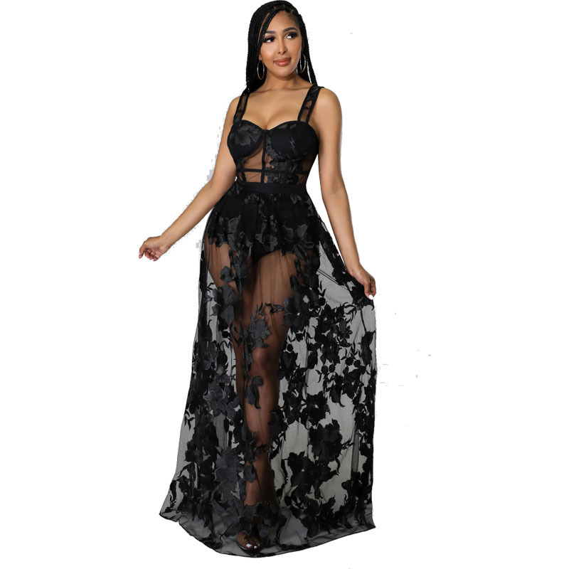 Безръкав рокля с презрамки и принт, U-образна яка, дължина миди, полиестерна тъкан