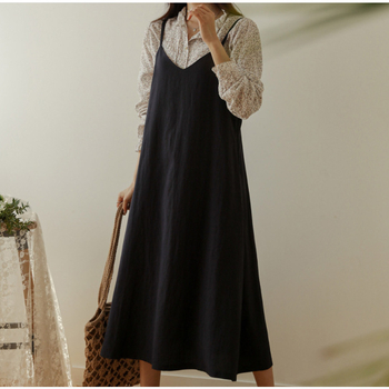 Plus size ženska haljina bez rukava s trakama, casual midi A-linija, jednobojna poliester tkanina