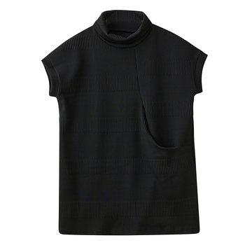 Női őszi-téli laza szabású ruha, magas gallérral, hosszú ujjakkal, midi hosszúságú