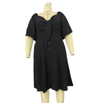 V-nyakú rövid ujjú ruha, poliészter, nyár 2024