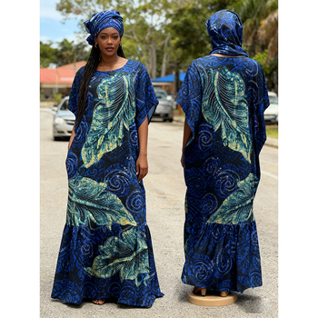 Ženska dugačka haljina sa štrasom, poliester-elastan tkanina, A-linijski kroj, okrugli izrez, rukavi 3/4