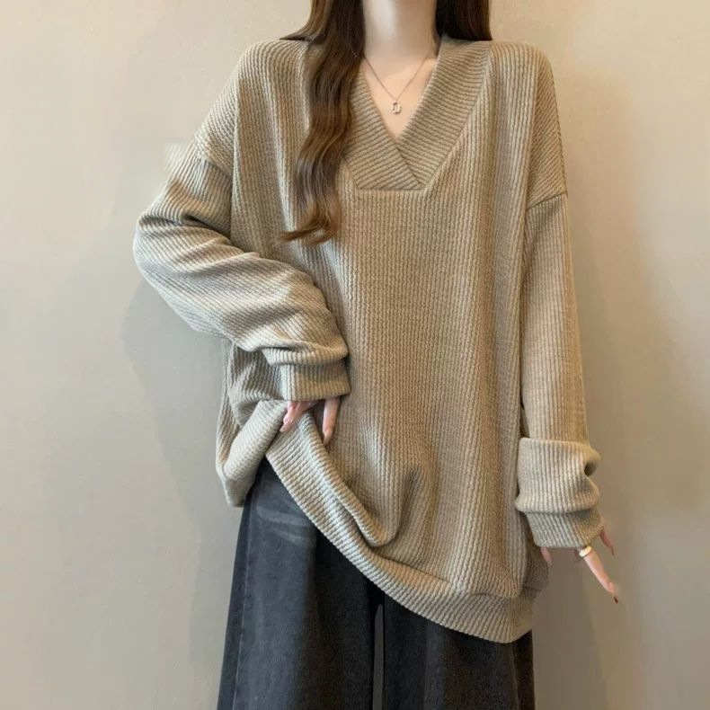 Дамски флийсов топ с V-образно деколте, полиестер със спандекс 90–95%, стил Royal Sister, Пролет 2025