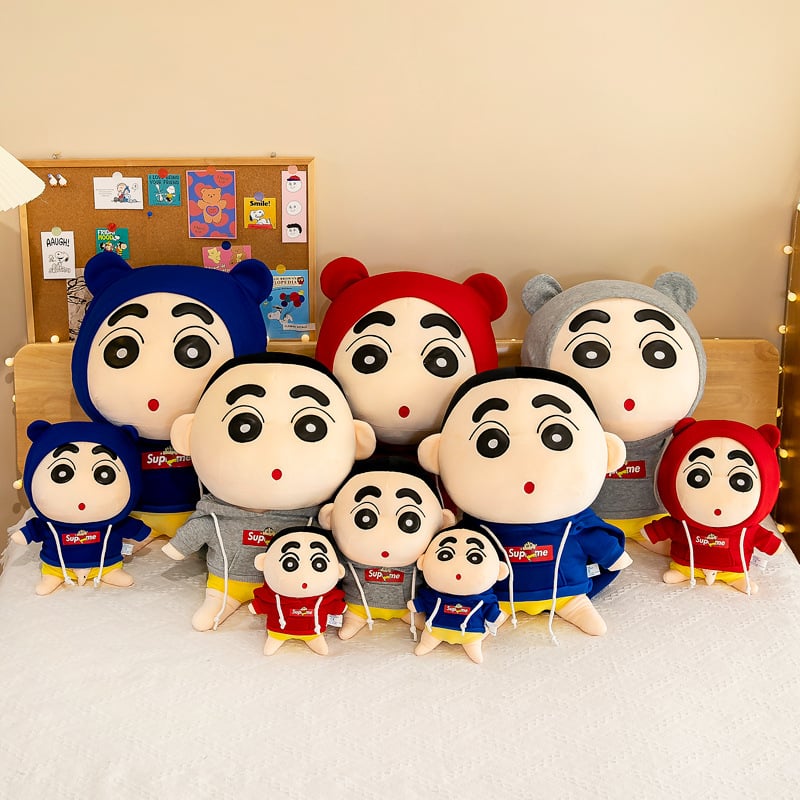 Crayon Shin Chan plyšová bábika, krátky plyš, výplň z down cotton, spracovanie loga OEM, pre vek 7–14 rokov