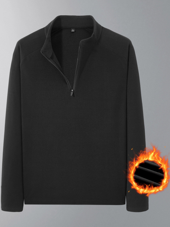Woodpecker muška dukserica s visokim ovratnikom, dvostrani fleece, poluzip, debeli topliji, uski kroj za jesen-zimu