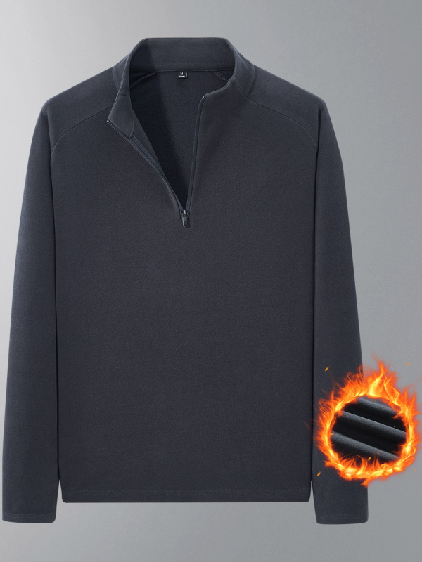 Woodpecker muška dukserica s visokim ovratnikom, dvostrani fleece, poluzip, debeli topliji, uski kroj za jesen-zimu