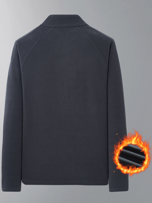Woodpecker muška dukserica s visokim ovratnikom, dvostrani fleece, poluzip, debeli topliji, uski kroj za jesen-zimu