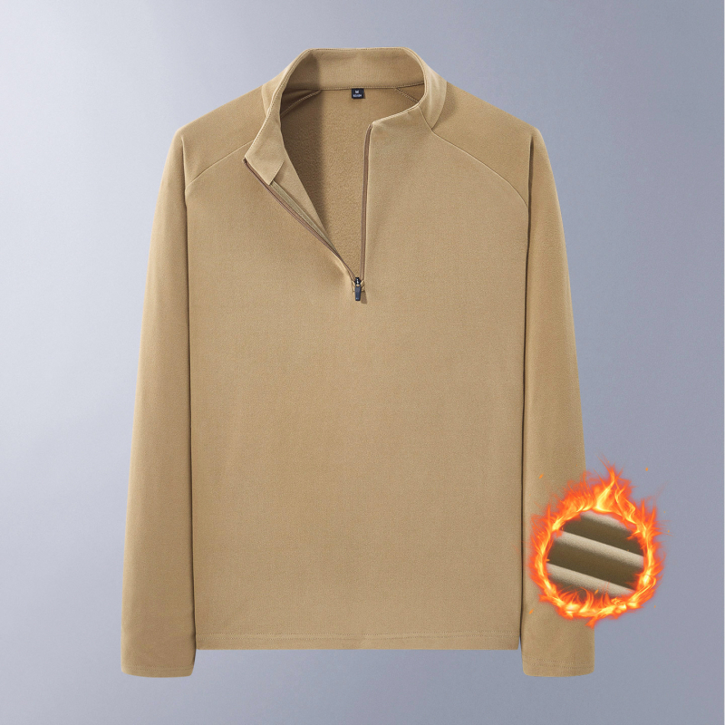 Woodpecker muška dukserica s visokim ovratnikom, dvostrani fleece, poluzip, debeli topliji, uski kroj za jesen-zimu