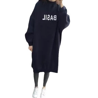 Флисиран средно дълъг суитшърт със свободен силует, буквена шарка и колажен дизайн, японски/корейски стил, полиестер-еластанова смес