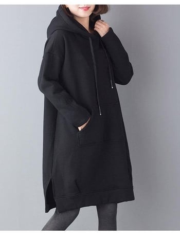 Mikina s kapucňou, voľný strih, stredná dĺžka, hrubá látka, polyester (voľný strih, kapucňa, stredná dĺžka, hrubá látka, polyester)