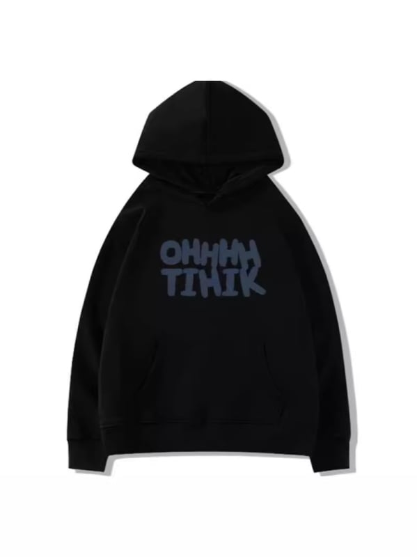 Kapucňová mikina s fleecovou podšívkou, anime potlač, voľný strih, polyester