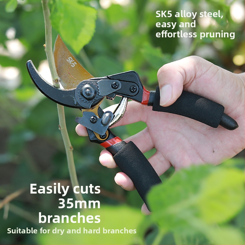 Rongxin zariem paredzētas apgriešanas šķēres, SK5 tērauds, pastiprināts dizains, viegli griezt zariem