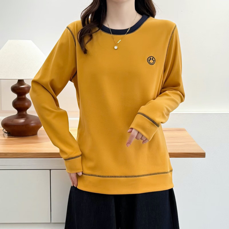 Ženski dukser kapuljača s osmijehom šavom na dvostranoj australskoj fleece tkanini, debeli zimski model, standardna kroj, dugi rukavi