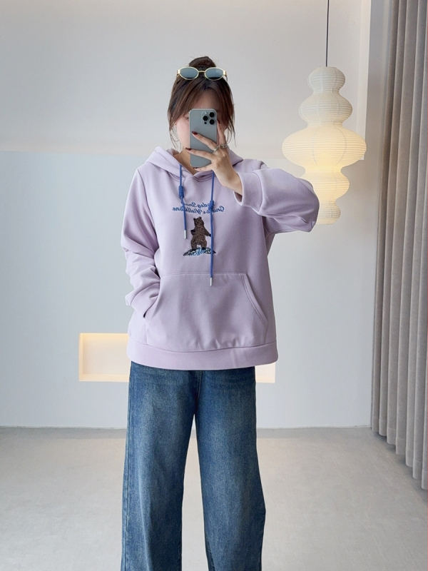 Plusz méretű női kapucnis pulóver, belső fleece-béléssel, hímzett betűkkel (2025 téli kiadás, vastag kötött)