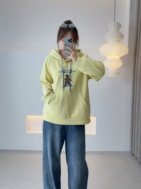 Plusz méretű női kapucnis pulóver, belső fleece-béléssel, hímzett betűkkel (2025 téli kiadás, vastag kötött)