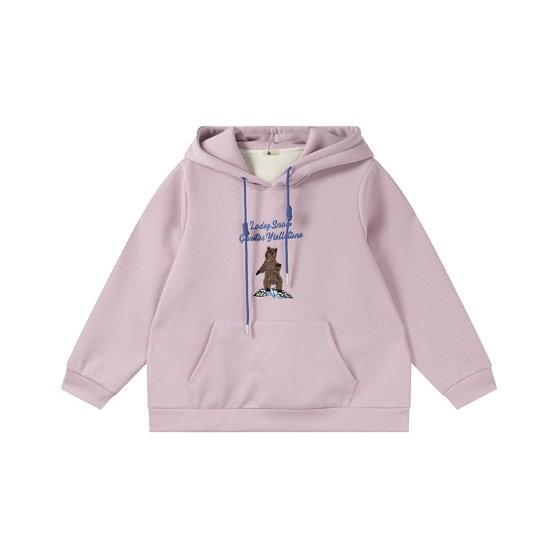 Plusz méretű női kapucnis pulóver, belső fleece-béléssel, hímzett betűkkel (2025 téli kiadás, vastag kötött)