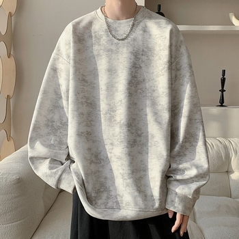 Tie-Dye Hoodie Sweatshirt για άνδρες, στρογγυλός λαιμός, oversized χαλαρή γραμμή, βαμβάκι 71–80%