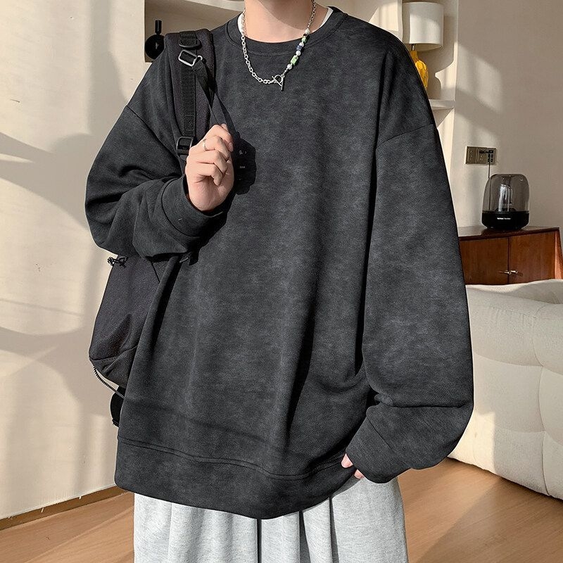 Tie-Dye Hoodie Sweatshirt για άνδρες, στρογγυλός λαιμός, oversized χαλαρή γραμμή, βαμβάκι 71–80%