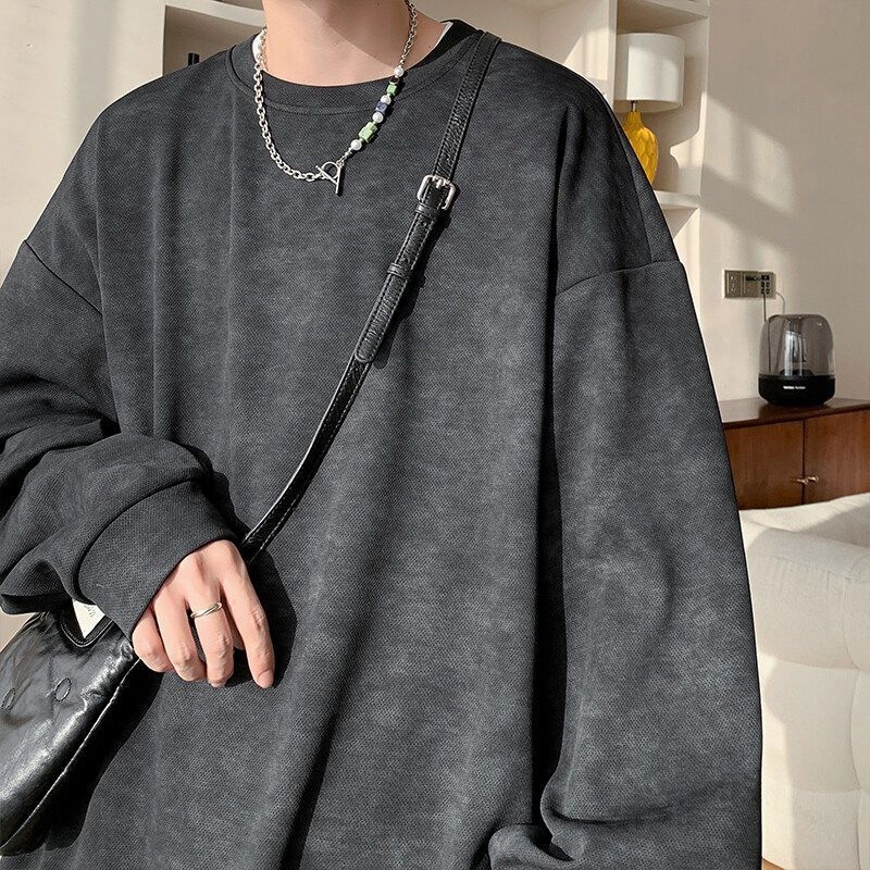 Tie-Dye Hoodie Sweatshirt για άνδρες, στρογγυλός λαιμός, oversized χαλαρή γραμμή, βαμβάκι 71–80%