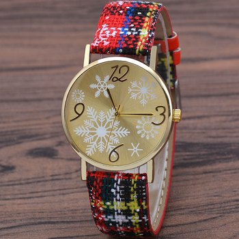 Ženski sat-privjesak s božićnim motivom, model Christmas-827, kvarcni mehanizam Morning Dragon, kućište od cinkove legure, remen PU.