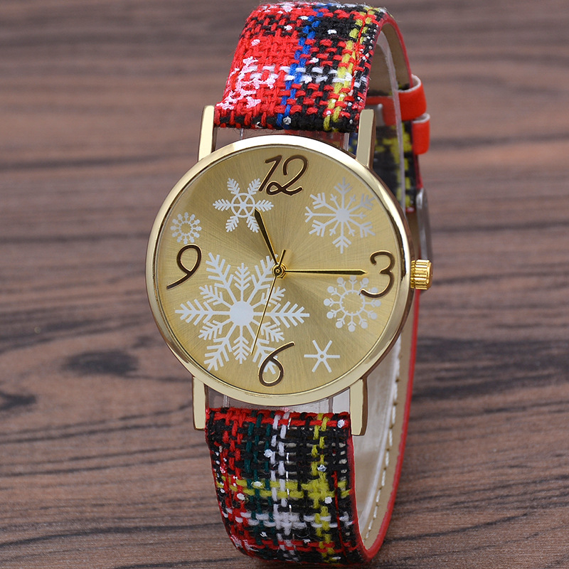 Ženski sat-privjesak s božićnim motivom, model Christmas-827, kvarcni mehanizam Morning Dragon, kućište od cinkove legure, remen PU.