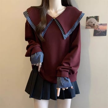 Női pulóver modal anyagból, álló gallér, hosszú ujjú, absztrakt mintázat, A-vonalú szabás