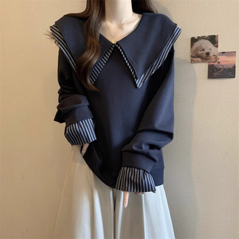 Női pulóver modal anyagból, álló gallér, hosszú ujjú, absztrakt mintázat, A-vonalú szabás