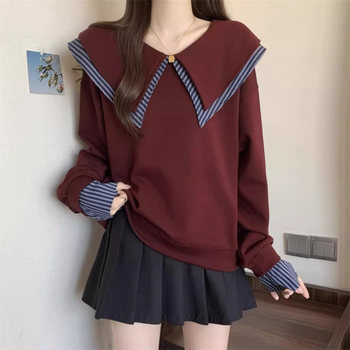 Női pulóver modal anyagból, álló gallér, hosszú ujjú, absztrakt mintázat, A-vonalú szabás