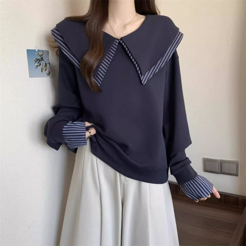 Női pulóver modal anyagból, álló gallér, hosszú ujjú, absztrakt mintázat, A-vonalú szabás