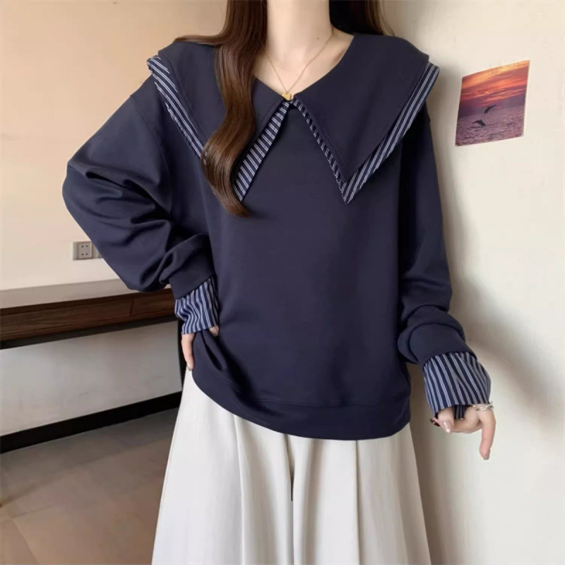 Női pulóver modal anyagból, álló gallér, hosszú ujjú, absztrakt mintázat, A-vonalú szabás