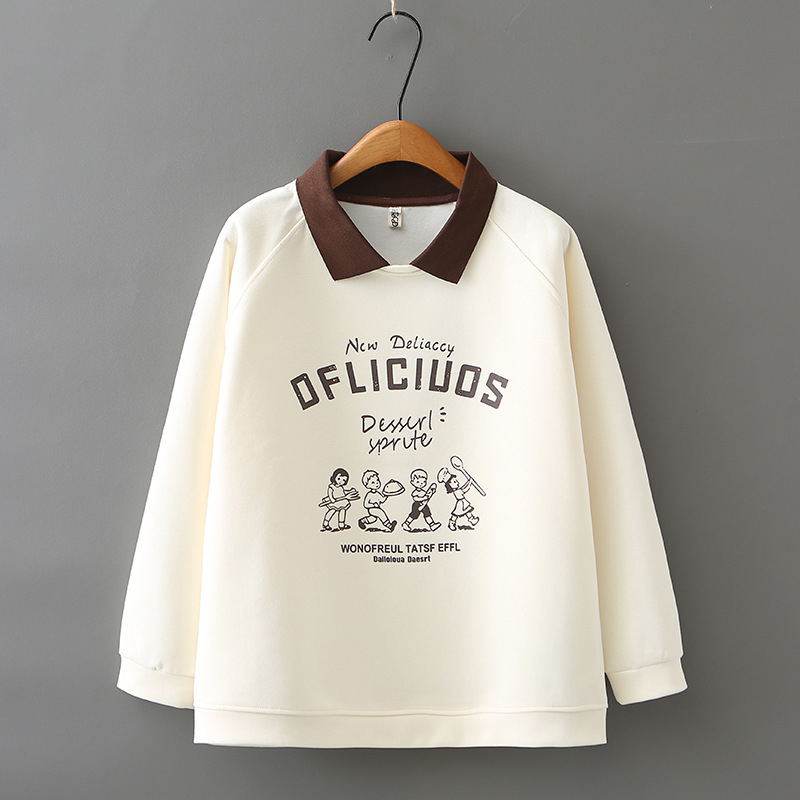 Ženski polo ovratnik pulover-sweatshirt, pamuk 50-70%, dugi rukavi, proljeće 2024