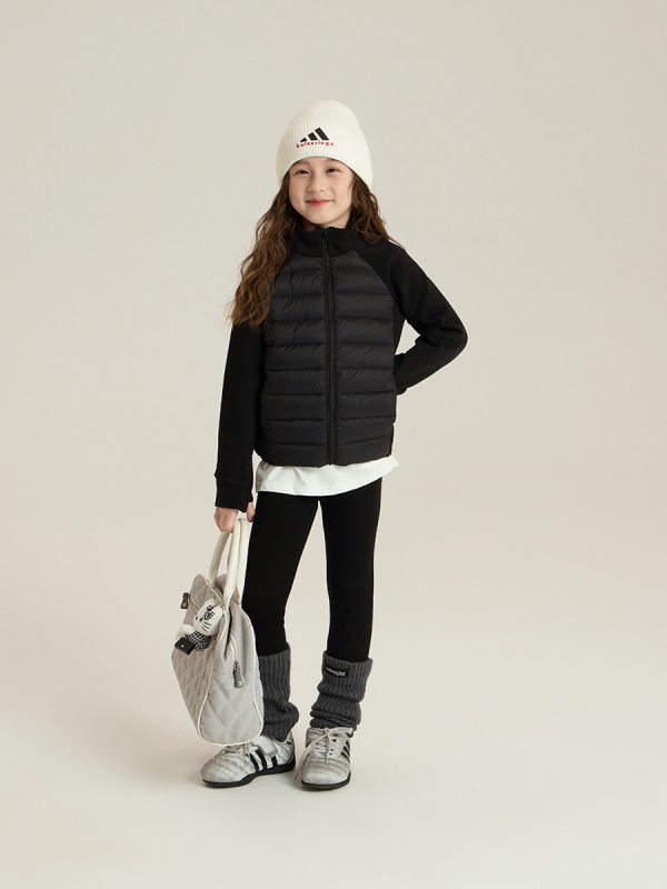 Elmo Beibei bērnu ziemas pūkaina jaka, korejas versija, pildījums no pūka 86–90%, viegla un silta, īss griezums, rāvējslēdzējs, bez kapuces