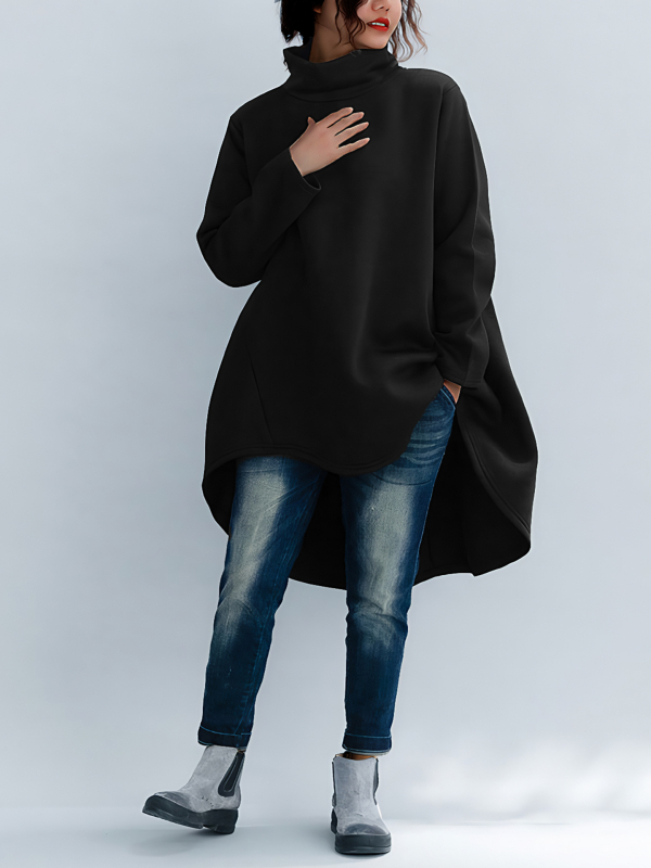 Derong polyester 95%+ dlhý rukáv mikina s kapucňou a vysokým golierom, jeseň 2025, pre ženy