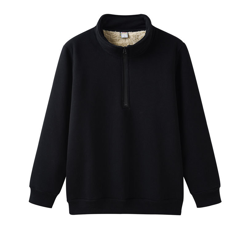 Ανδρικό πουλόβερ με γιακά στήριξης και φερμουάρ, βαμβάκι 69.9%, παχύ βελούδο, χαλαρή γραμμή